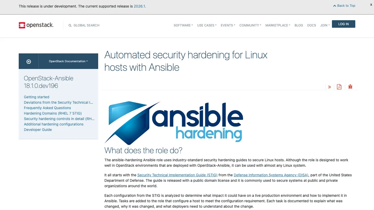 Ansible Hardening screenshot