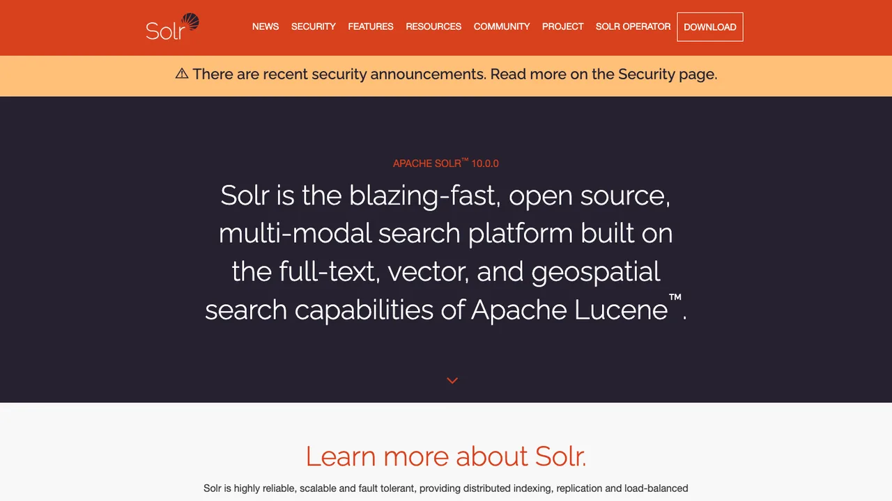 Apache Solr screenshot