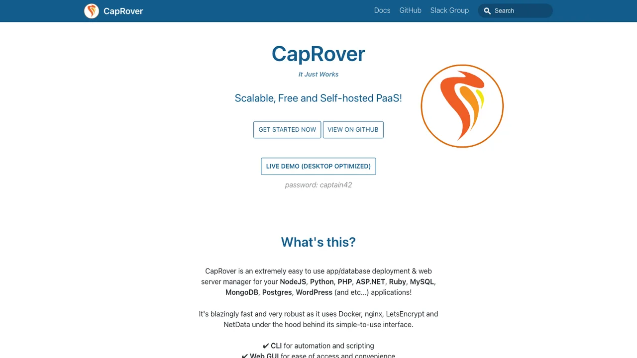 CapRover screenshot