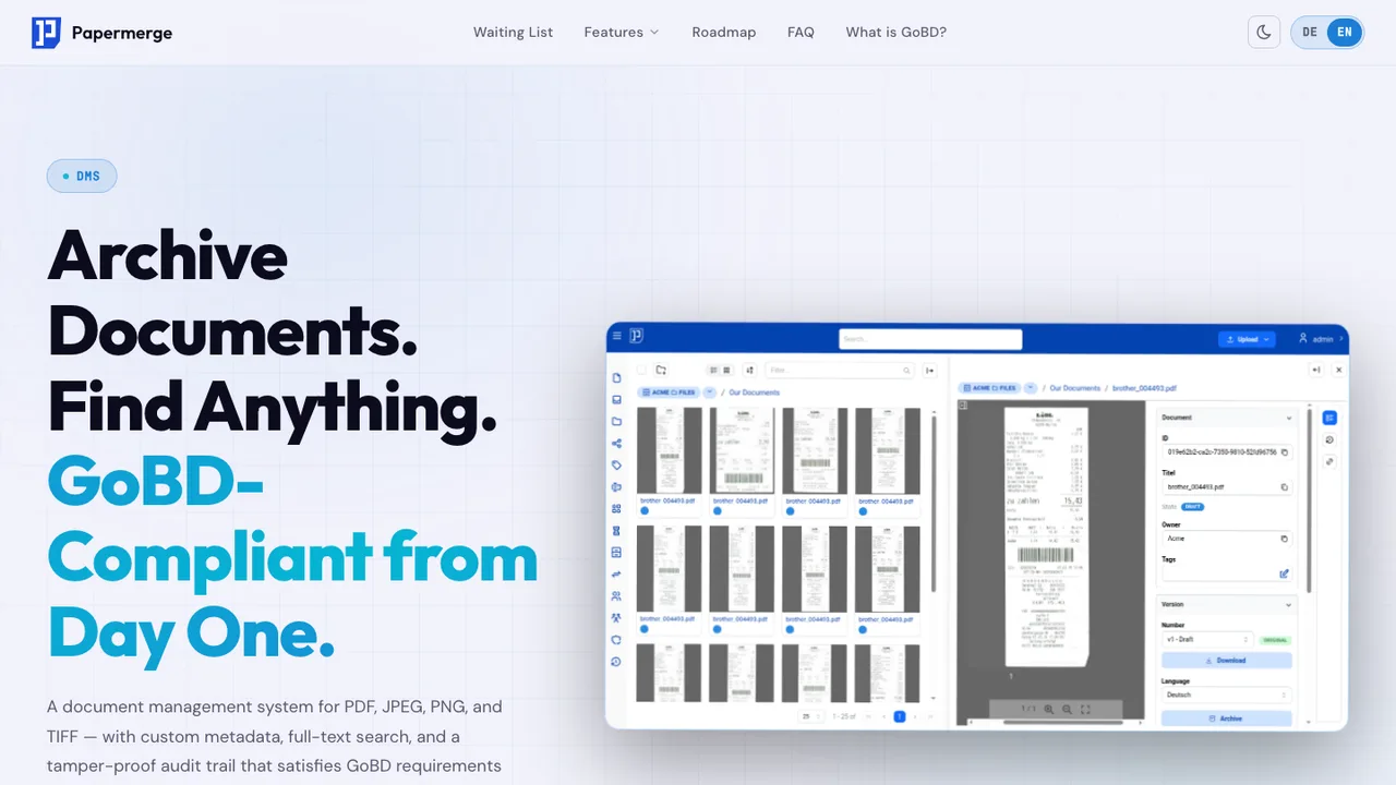 Papermerge screenshot