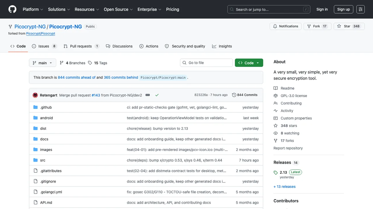 Picocrypt NG screenshot