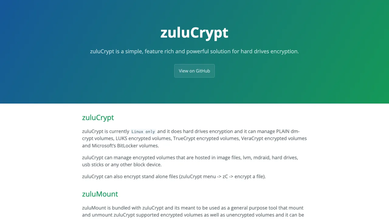 zuluCrypt screenshot